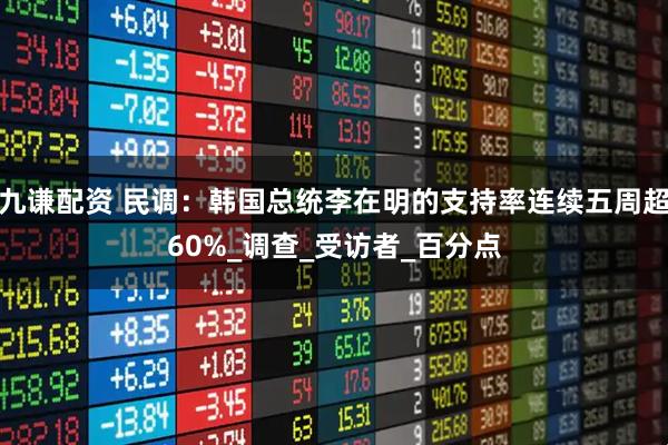 九谦配资 民调：韩国总统李在明的支持率连续五周超60%_调查_受访者_百分点